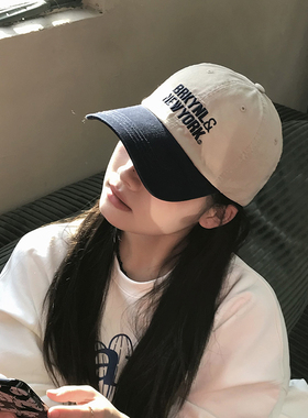 美式复古撞色拼色棒球帽男女秋季