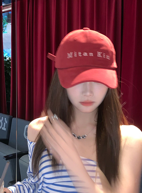 美式棒球帽男女显白字母鸭舌帽