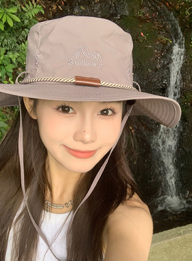 防晒遮阳登山露营绑绳速干渔夫帽