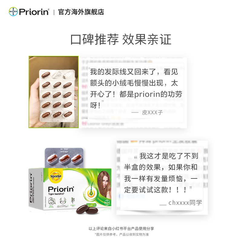 【618加购】Priorin拜耳养发胶囊增发神器防脱发育发生发增发密发-图3