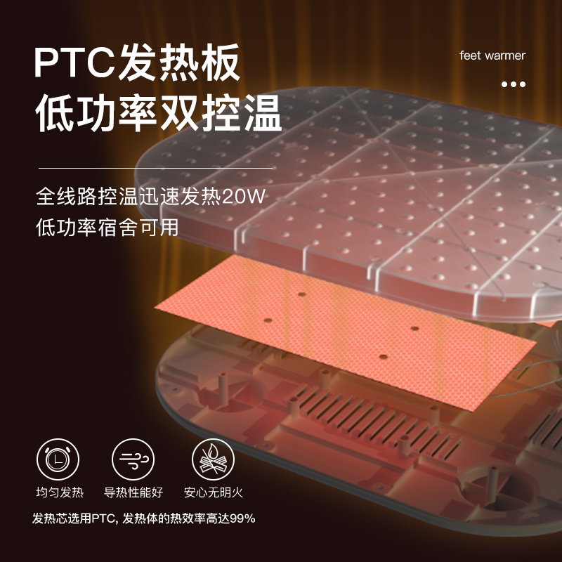 长虹暖脚宝插电电暖鞋办公室取暖器加热暖脚垫冬天家用暖足神器 - 图1