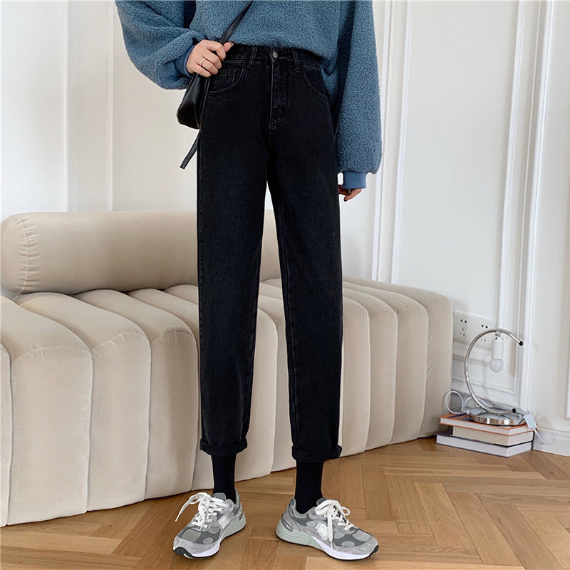 黑色直筒宽松小个子2021年子牛仔裤 g58服饰牛仔裤