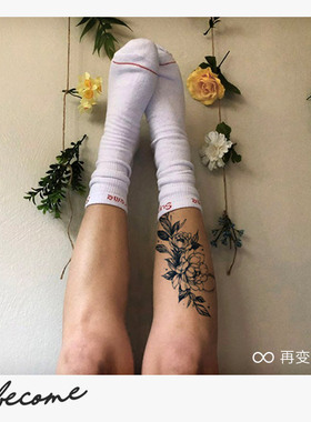 再变草本纹身贴素花防水持久女