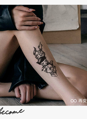 再变纹身贴美少女防水小女警女