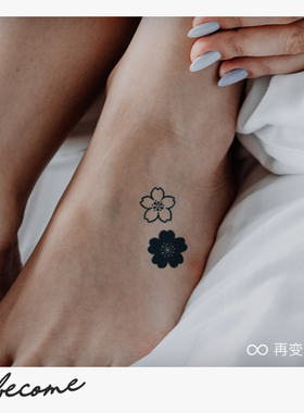 再变草本纹身贴小樱花防水持久