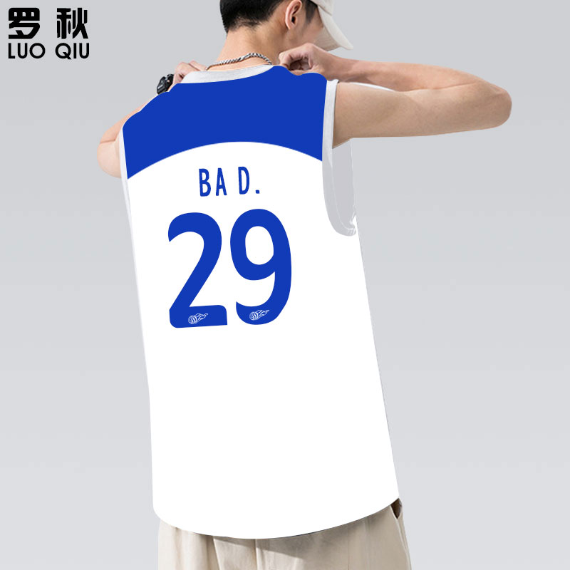 2023天津津门虎队服足球迷服速干无袖t恤衫男士冰丝感背心球衣服