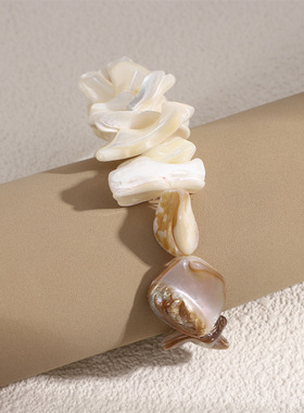 欧美夸张珊瑚天然海贝壳串珠手链手串个性海边度假风跨境夏季