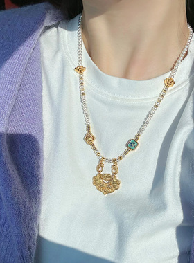 新中式古风锦鲤多宝平安锁链