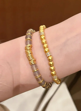 小红书爆款雾霾灰小盘缠手链