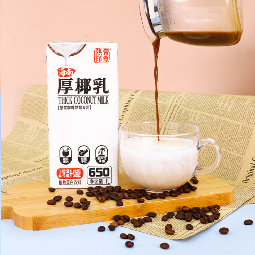 【加盖】热带印象厚椰乳1l升椰子汁海南奶茶店咖啡专用拿铁饮料BD - 图3