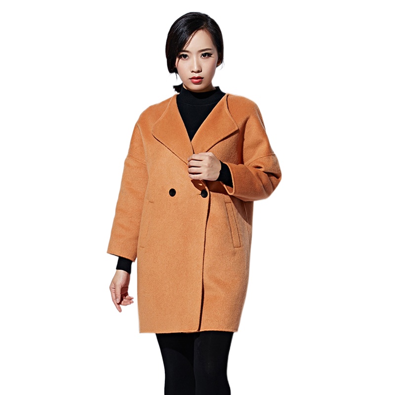 奈昕定制 101363 new Woolen coat新款经典保暖七分袖毛呢外套女