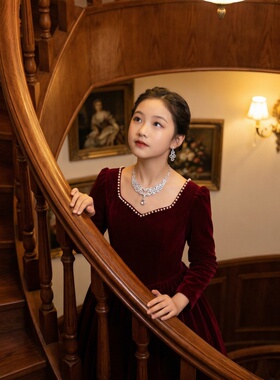 女童公主水钻项链耳环套装生日