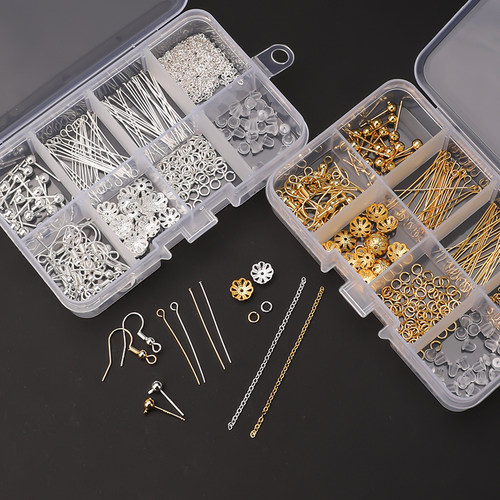 镀18k金高端耳环diy材料盒耳钉配件手工自制饰品耳坠耳钩耳勾耳饰 - 图3