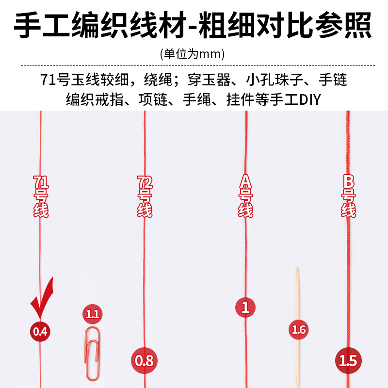 71号玉线手工编织线DIY0.4mm项链特细绳子穿珠串珠线戒指编绳材料-图2