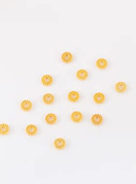 18k包金隔珠子材料金色手串配件