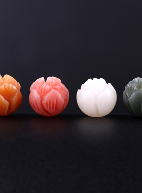 精雕细琢红色菩提子莲花散珠单珠