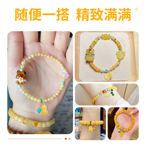 蜜蜡玉石小配件葫芦水滴提溜吊坠diy手链手串项链迷你滴溜配饰品 - 图3