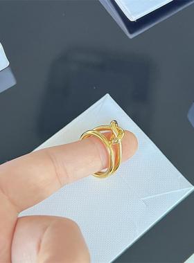 小众个性女几何打结开口戒指