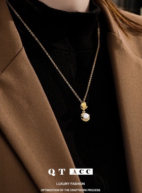 国潮轻奢复古女百搭复古珍珠项链