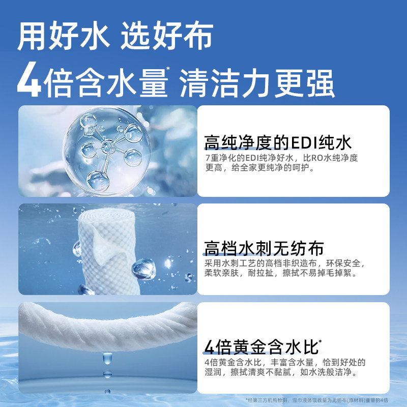 德佑纯水湿巾纸婴儿成人手口专用清洁湿纸巾家庭用实惠装大包80抽