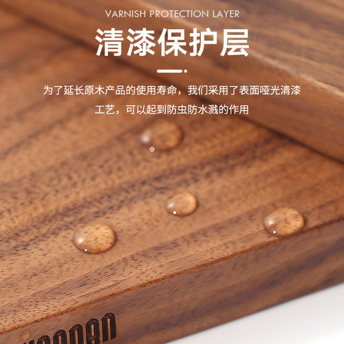 koonan日式胡桃木实木咖啡杯垫木质杯托茶垫家用隔热办公室杯子垫 - 图2