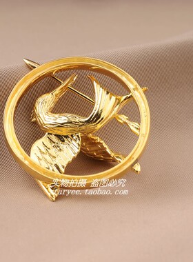 大表姐同款 饥饿游戏学舌鸟嘲笑鸟胸针 925银徽章 Mockingjay复刻