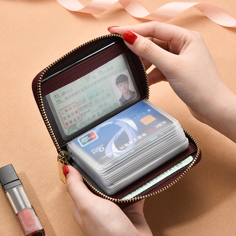 新款卡包女士多卡位防消磁小巧卡片包超薄大容量卡套男女驾驶证包-图0