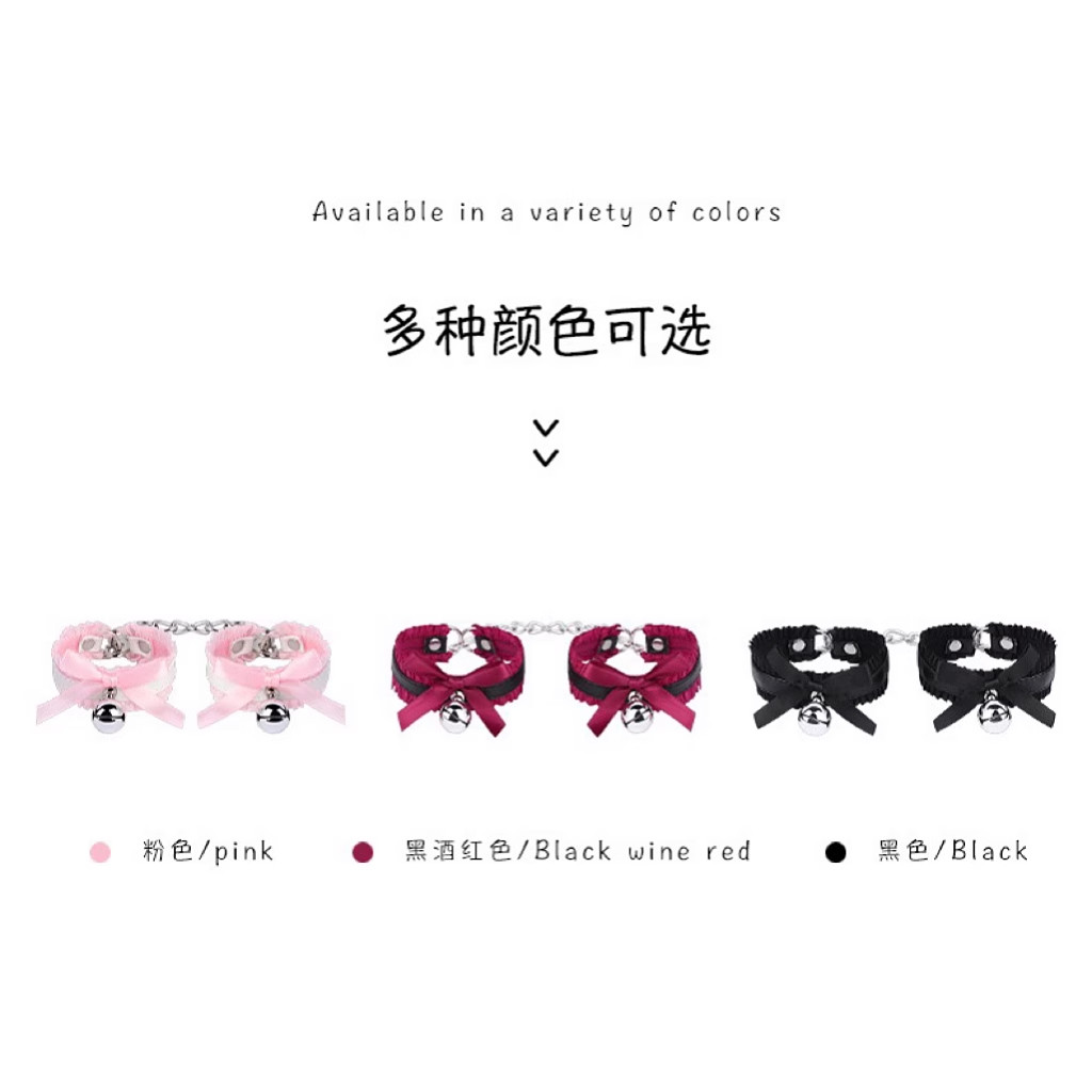 笼中鸟蕾丝小铃铛项圈女蝴蝶结颈带choker饰品脖圈锁骨链手链套装,淘宝优惠券,粉丝福利购,淘宝优惠卷