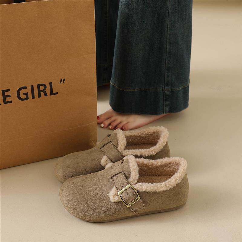 覆古冬季勃肯鞋女保暖加绒鞋子女2025新款爆款百搭二棉孕妇乐福鞋,淘宝优惠券,粉丝福利购,淘宝优惠卷