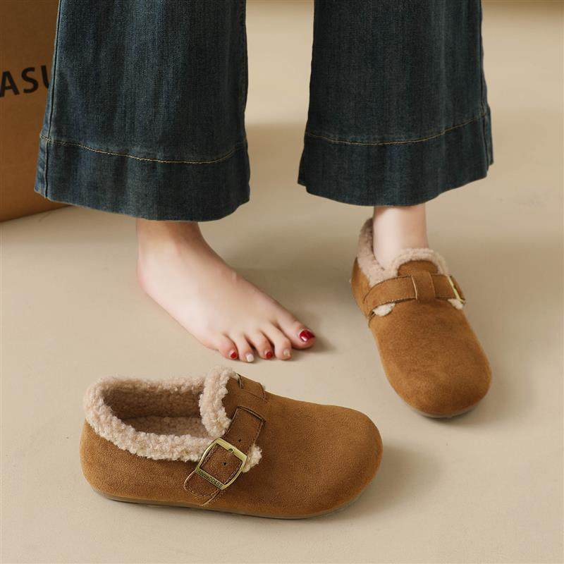 覆古冬季勃肯鞋女保暖加绒鞋子女2025新款爆款百搭二棉孕妇乐福鞋,淘宝优惠券,粉丝福利购,淘宝优惠卷