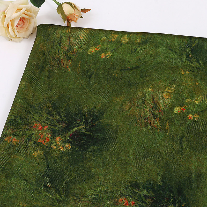 中式美学兰草图人丝浮光锦印花面料  国风女装旗袍连衣裙花布,淘宝优惠券,粉丝福利购,淘宝优惠卷
