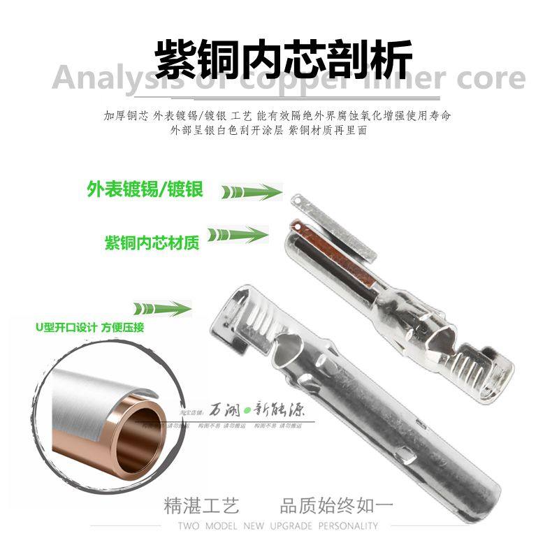 MC4光伏连接器紫铜镀锡内芯铜件公母插头铜芯正极负极插件 铜插针,淘宝优惠券,粉丝福利购,淘宝优惠卷