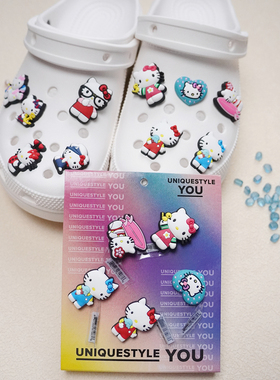 hellokitty凯蒂猫洞洞鞋鞋花鞋扣