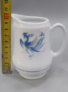 醴陵老瓷器群力瓷厂80年代生产敦煌花小号奶杯，公道杯。