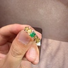 Prosperous natural emerald ring women's rich ring high-end index finger ring partial wealth tail ring 2026 new hot style
