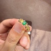 Prosperous natural emerald ring women's rich ring high-end index finger ring partial wealth tail ring 2026 new hot style
