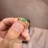 Prosperous natural emerald ring women's rich ring high-end index finger ring partial wealth tail ring 2026 new hot style