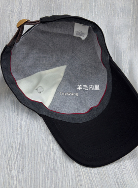Bc盾徽刺绣斜纹棉内里羊毛棒球帽