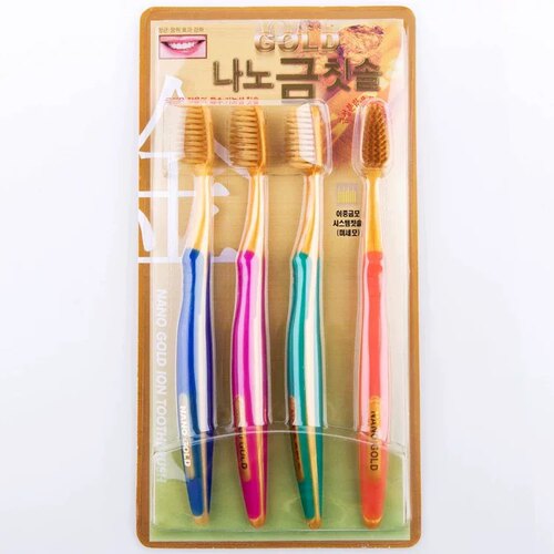 包邮韩国细毛牙刷纳米金牙刷软毛金牙刷2倍软毛高档纳米金牙刷4支 - 图0