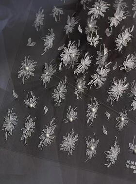 晶钻琉璃簪花美甲贴纸