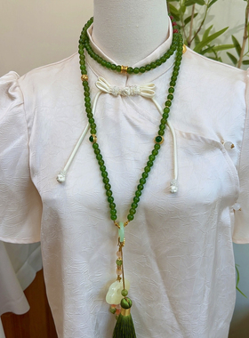 新中式国风复古项链女款2025新款高级感小众设计斜挎链