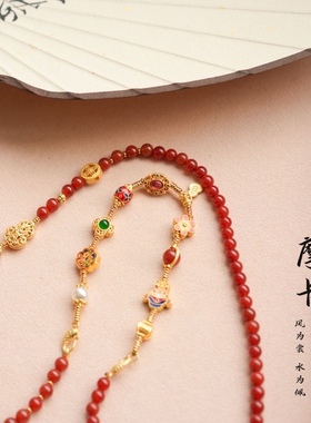 Mocha摩卡   新中式国风一款多戴玛瑙斜挎链富贵红色精心设计配饰