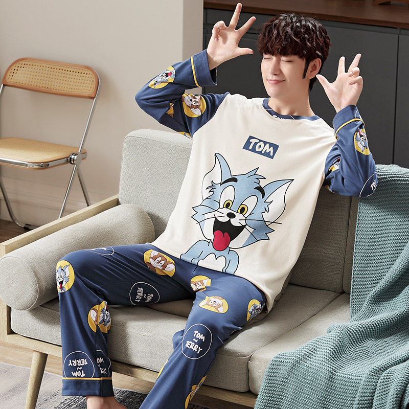 春秋季长袖纯棉卡通青少年睡衣 绮秀芬睡衣/家居服套装