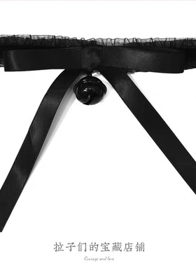 蕾丝黑色铃铛项圈锁骨链配饰复古风洛丽塔女choker哥特洛丽禁欲