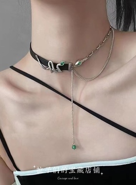 灵蛇项链女冷淡风choker脖颈链高级感项圈时尚小众网红设计锁骨链