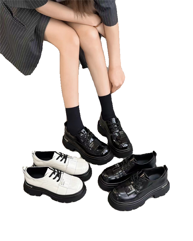 欧货乐福鞋小皮鞋女2025春季新款真皮松糕厚底英伦风休闲增高单鞋,淘宝优惠券,粉丝福利购,淘宝优惠卷