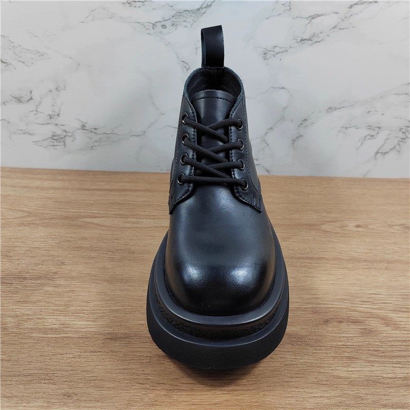 厚底真皮马丁靴女40码女靴2025新款英伦风系带小个子松糕底短靴子,淘宝优惠券,粉丝福利购,淘宝优惠卷