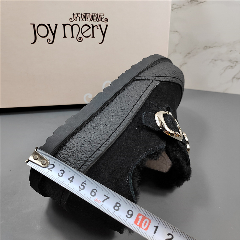 专柜正品真皮软底勃肯鞋女2025秋冬新款加绒保暖棉鞋厚底雪地靴潮 - 图2