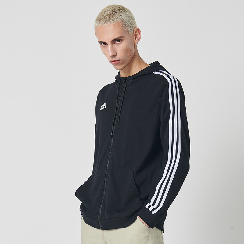 阿迪达斯连帽外套男女士秋季上衣 adidas健身猎涉运动茄克/外套