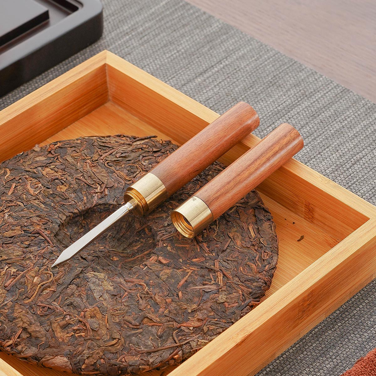 实木茶针普洱茶白茶茶饼撬茶拆茶开茶饼工具黑茶茶锥大马士革茶刀_虎窝淘